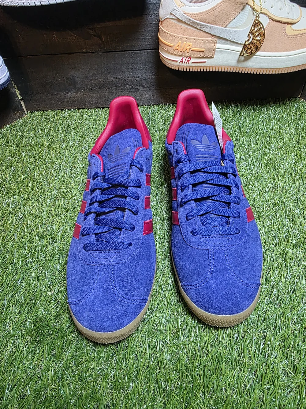 adidas Gazelle 10 Men’s Sneakers — Blue with Red Accents